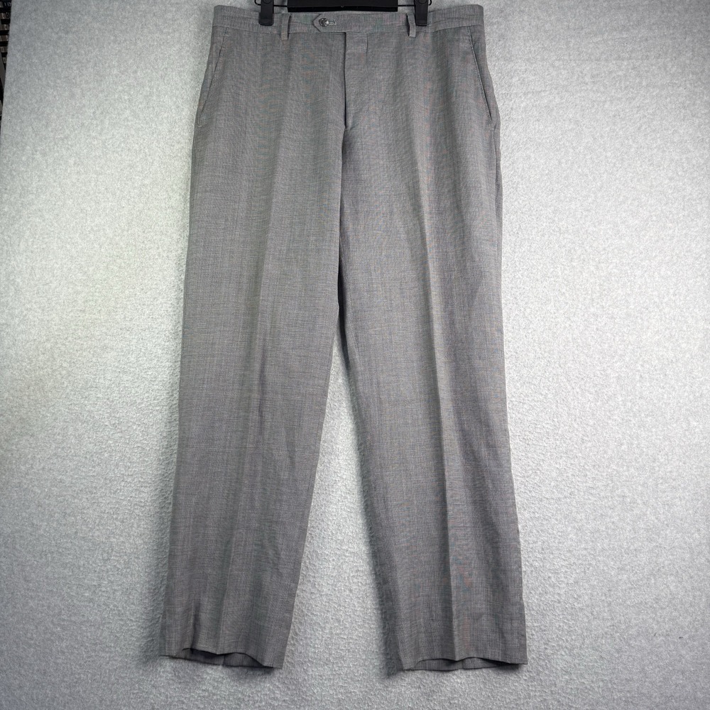 Jos A Bank Tailored Fit Signature Pants Men's 35R 35x30 Linen Wool Career Office